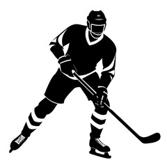 Wall Mural - Hockey player silhouette vector illustration 