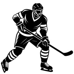 Wall Mural - Hockey player silhouette vector illustration 