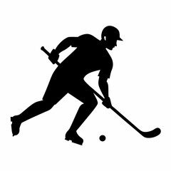 Wall Mural - Hockey player silhouette vector illustration 