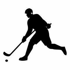 Wall Mural - Hockey player silhouette vector illustration 