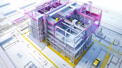 Building Information Modeling (BIM) software being used to plan and visualize construction projects in a digital environment.
