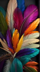 Sticker - colorful feathers background