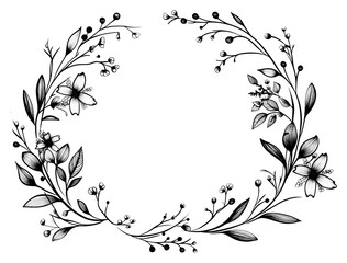 Wall Mural - PNG Drawing pattern sketch wreath.