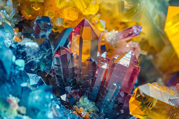 Wall Mural - microscopic crystalline structures of diverse materials