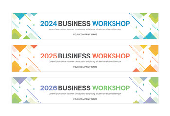 Wall Mural - set of business banner design templates in modern, abstract pattern style for schools, companies, wo