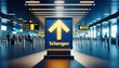 © SantaArt - Schengen Area Sign in Modern Airport Terminal with Travelers