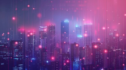 Aufkleber - Smart city and communication network concept. 5G. IoT (Internet of Things).