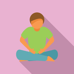 Poster - Illustration of an individual sitting in a peaceful lotus position for meditation with a pink background