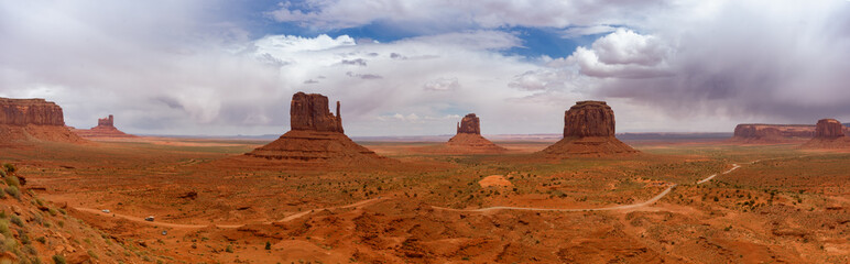 Wall Mural - landscape of monument valley. panoramic view. navajo tribal park, united states