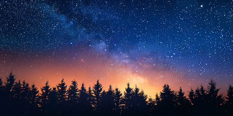Wall Mural - beautiful sky with stars, background with copy space