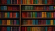 © R-CHUN - Seamless pattern background illustration made of colorful books like a bookcase.