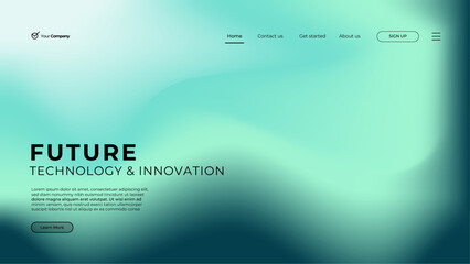 Flat abstract landing page template, Gradient style landing page template