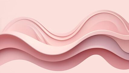 Wall Mural - Soft, smooth pink 3D waves. Abstract wavy lines and flowing background design for modern design, web templates, business presentations, elegant wallpaper, creative illustrations,