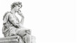 © Robert Kneschke - Classical Greek sculpture of a contemplative figure on a white background