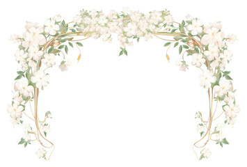 Wall Mural - PNG  Jasmine frame blossom pattern flower. AI generated Image by rawpixel.