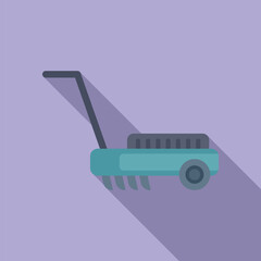 Sticker - Simplified illustration of a garden scarifier for aeration, depicted in a modern flat design style