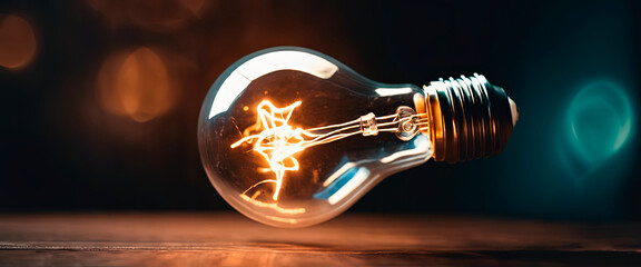 Wall Mural - Exploding light bulb concept on dark background.