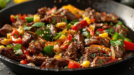 beef and vegetables, Mexican food 