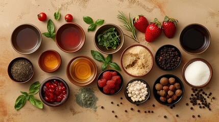 Wall Mural - Assorted vegan ingredients for plant-based food and beverages