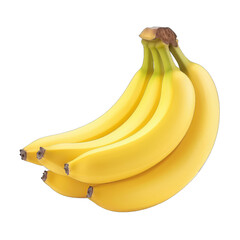 Wall Mural - A bunch of ripe yellow bananas isolated on a transparent background.