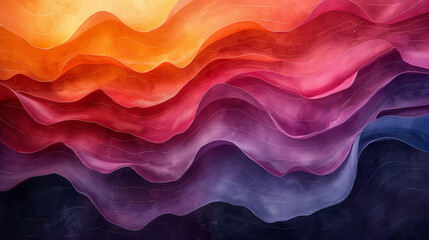 Wall Mural - A colorful painting of a wave with a blue stripe