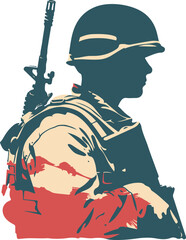 Silhouette of Soldier With Rifle - Strength and Resolve