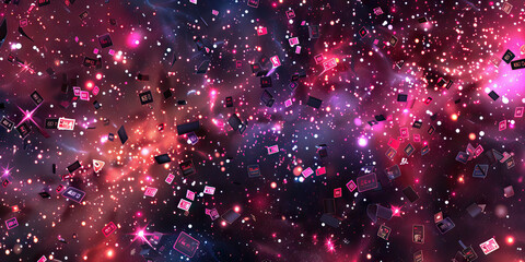 Wall Mural - Price Slash Galaxy: Abstract galaxy with stars forming price slashes and sale tags scattered throughout