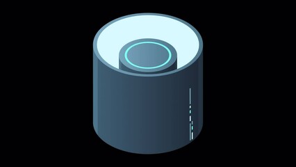 Wall Mural - isometric cloud database animation. cloud computing and file cloud storage. modern technology. motio