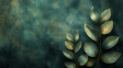 Wall Mural - A leafy green background with a leafy green leaf on top