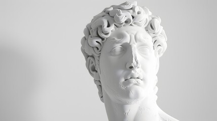 Wall Mural - Sophisticated Marble Sculpture Bust on White Background