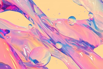 Abstract painting of water droplets in vibrant style