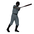 © New Africa - Silhouette of baseball player on white background