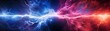 © GraphzTain - Abstract blue and red energy clash in a cosmic event.