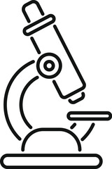 Sticker - Vector illustration of a microscope line art icon for science, research, laboratory, and education