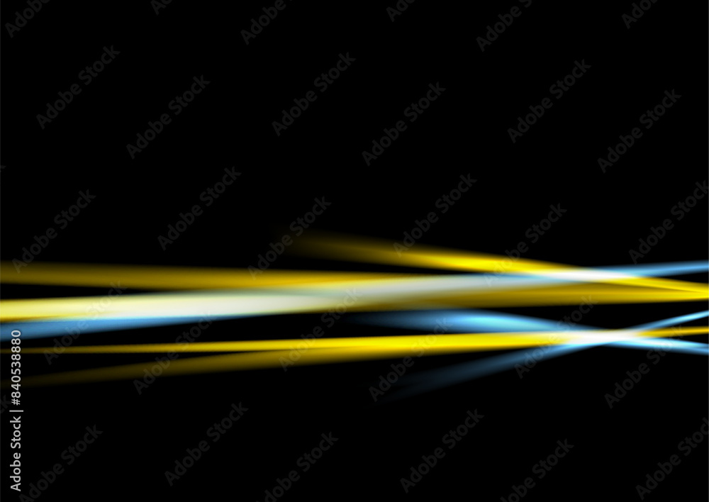 Speed smooth rays, glow light neon flow, zoom in motion effect. Blue ...