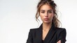 © Антон Сальников - An experienced businesswoman looks confident and executive, arms crossed, on a white background, isolated