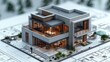 © Антон Сальников - Architectural blueprints and a 3D house in 3D