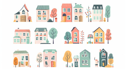  A set of house graphics for web & design.