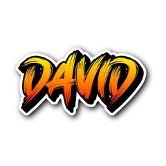 Sticker - 3D  David text on white background