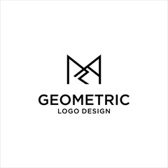 Initial abstract MRA logo or RAM geometric logo design vector with monogram concept template