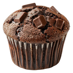 Poster - PNG A chocolate muffin cupcake dessert cream.