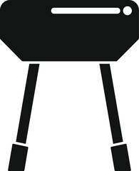 Poster - Vector illustration of a simple black bbq grill silhouette, perfect for icons or design elements