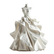 © GraphzTain - Elegant white wedding gown with dramatic ruffles, ideal for bridal fashion, showcasing luxury and sophistication. transparent background.