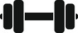 © anatolir - Simplified black silhouette of a dumbbell isolated on a white backdrop, representing fitness and strength