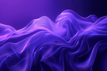 Wall Mural - a colorful, flowing transparent silk fabric on a dark blue background. generative ai