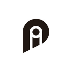 Sticker - letter pi stripes motion geometric logo vector