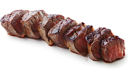 Wall Mural - steak rotisserie at the steakhouse, sliced picanha, picanha isolated on white background, photo, png