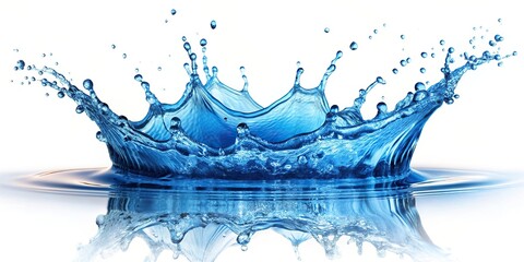 Blue water splash isolated on background, blue, water, splash, isolated,white, background, liquid, aqua, droplets, fresh, clean, purity, splashing, wave, motion, nature, refreshing