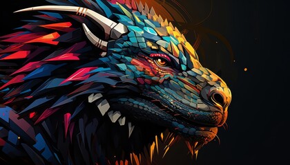 Wall Mural - Predator technology flat design side view advanced theme animation Triadic color scheme