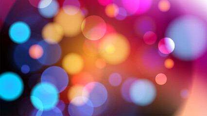 Leinwandbilder - Bokeh lights. Abstract blurred background. Vibrant defocused light effect. Vector illustration.